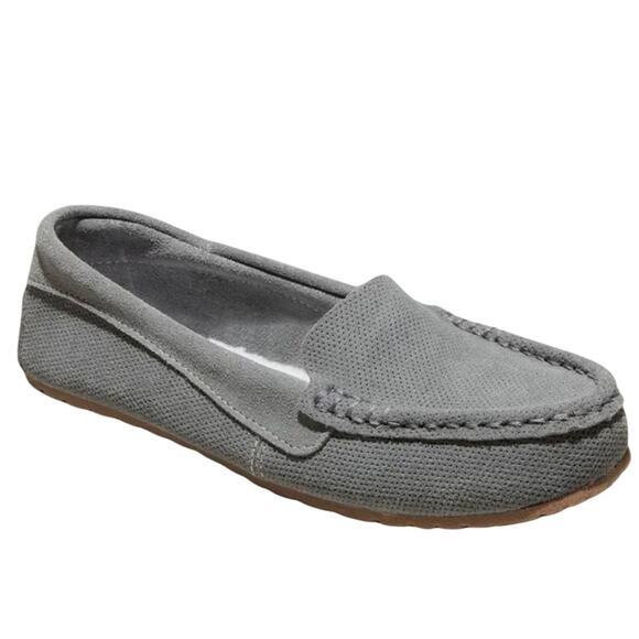 NEW Stars Above 'Gemma' Blue Suede Moccasin Slippers SZ 9 - Picture 1 of 12